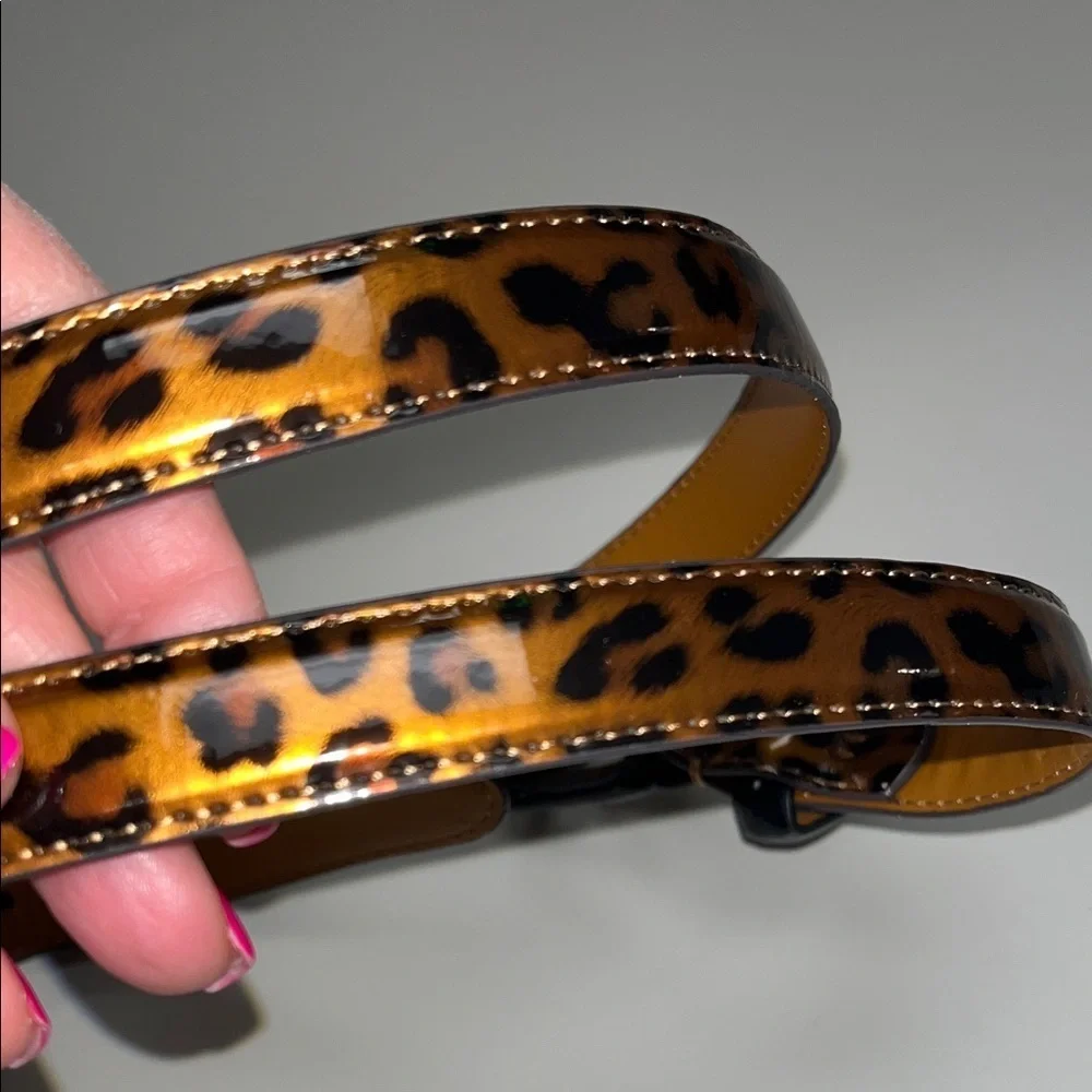 Chaps Tan foil back ground animal print Belt size XL